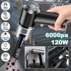 3-in-1 Portable Car Vacuum Cleaner with Blower | USB Rechargeable Wireless Handheld Car Vacuum Cleaner Traveling, Camping Reusable,Portable,Rechargeable (Multi)